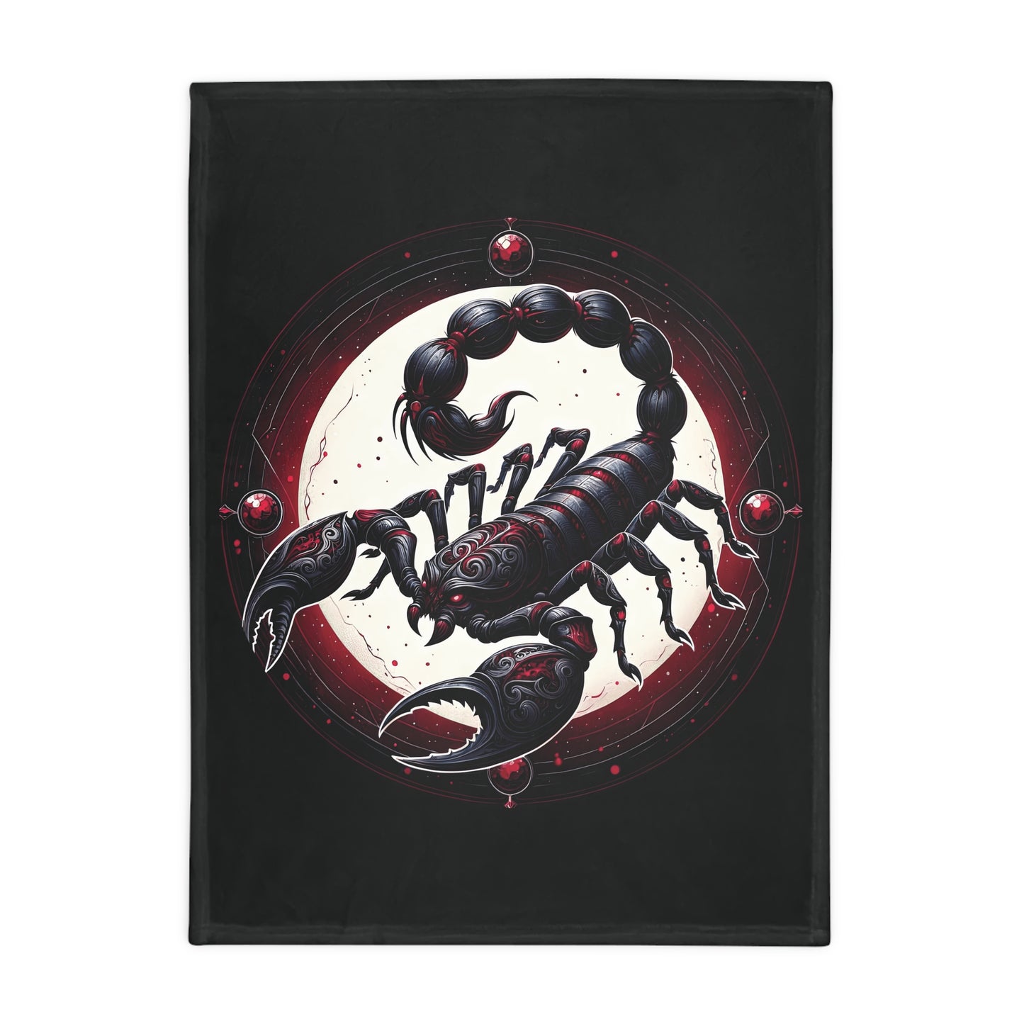 Gothic Scorpio Plush Fleece Blanket - black