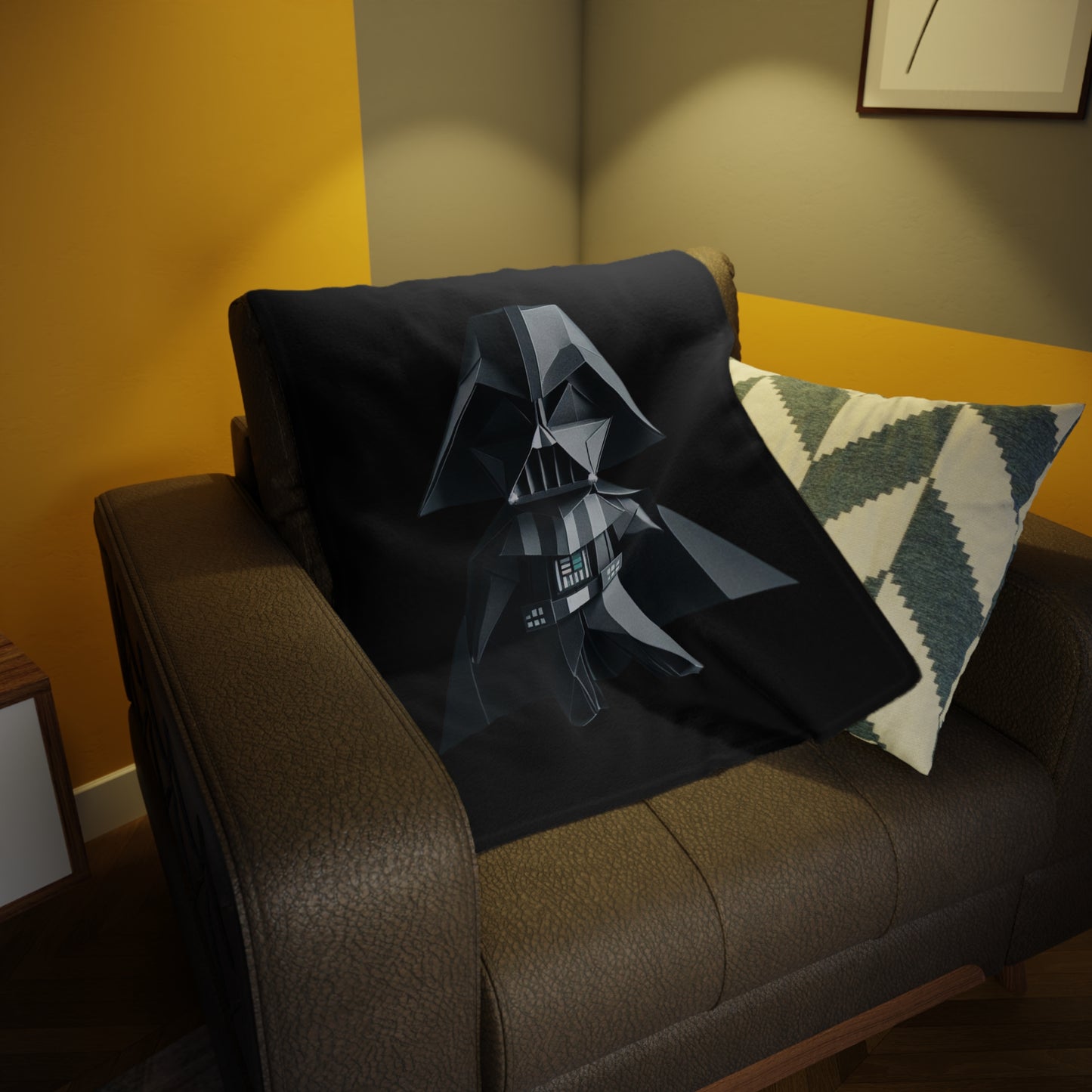 Origami Darth Vader Plush Fleece Blanket - Black