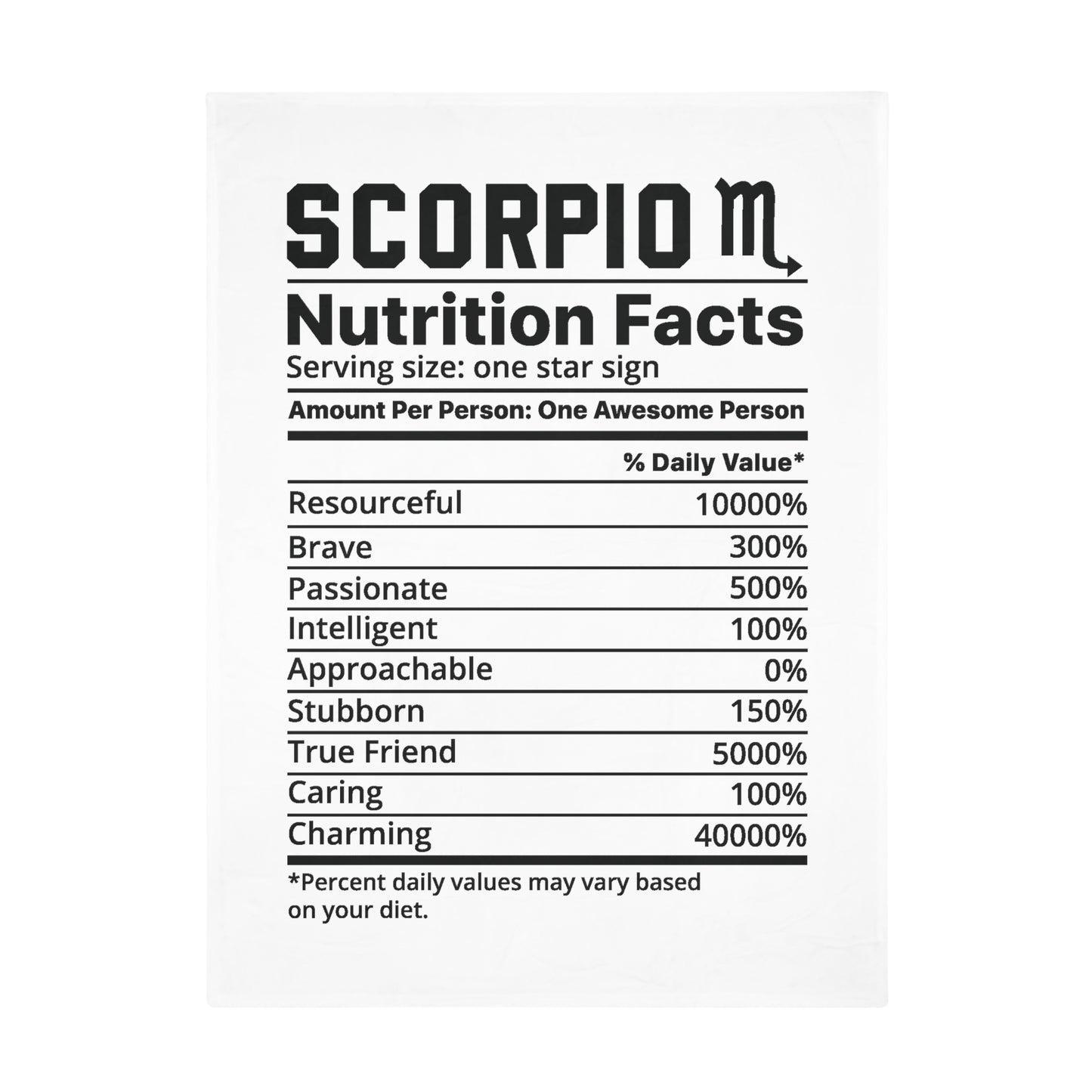 Scorpio Nutrition Plush Fleece Blanket - white