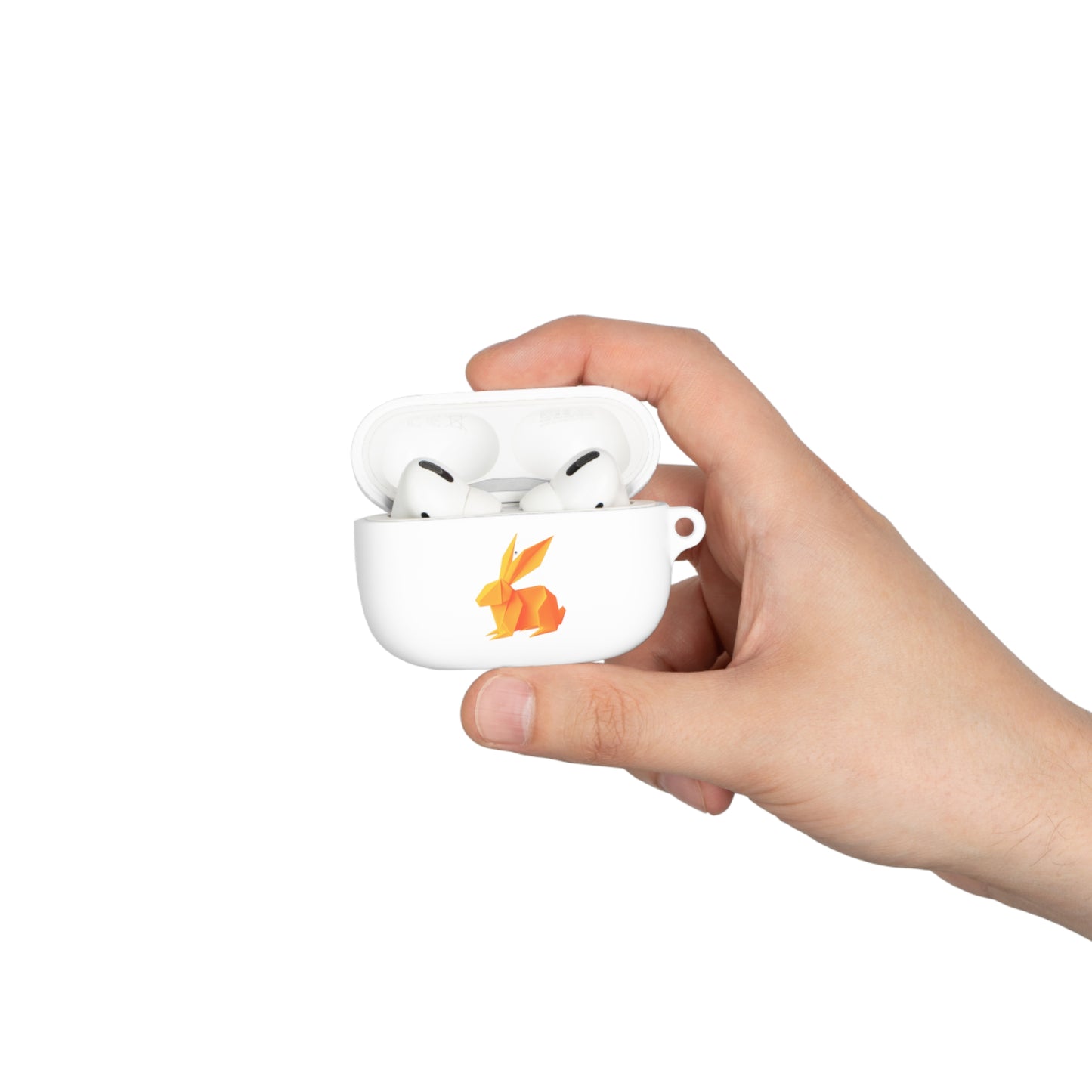 Origami Orange Bunny AirPods and AirPods Pro Case Cover