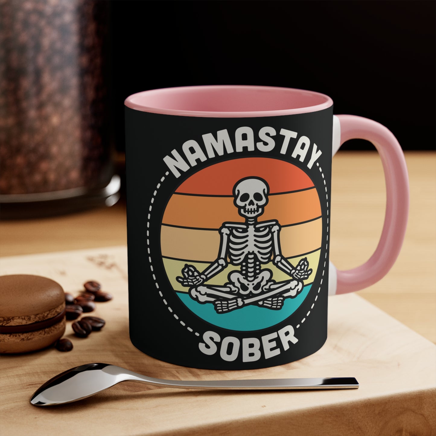 Namastay Sober Color Accent Mug 11oz - Zen Meditation Gift