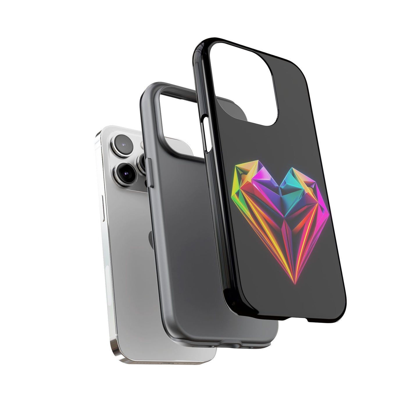 Origami Neon Heart Tough Cases iPhone/Google/Samsung