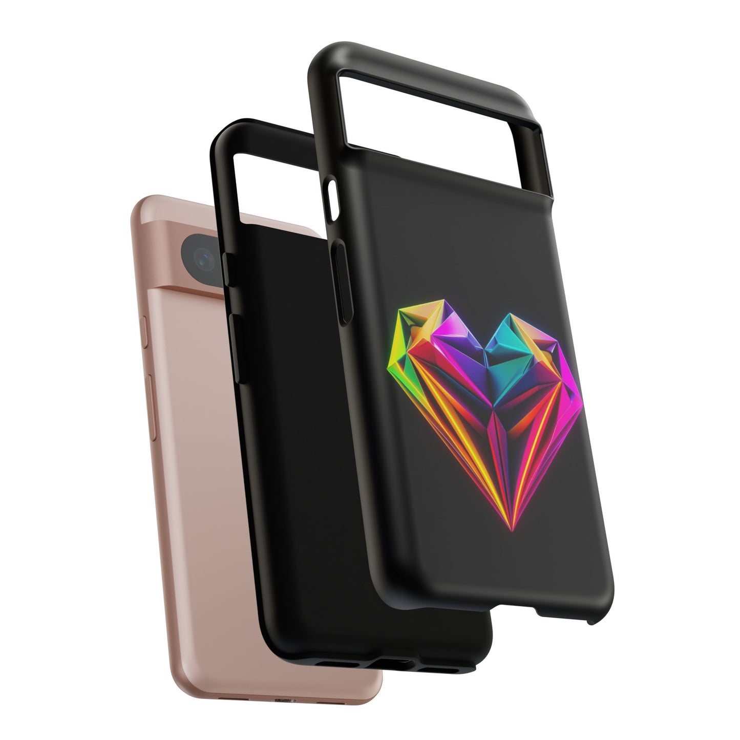 Origami Neon Heart Tough Cases iPhone/Google/Samsung