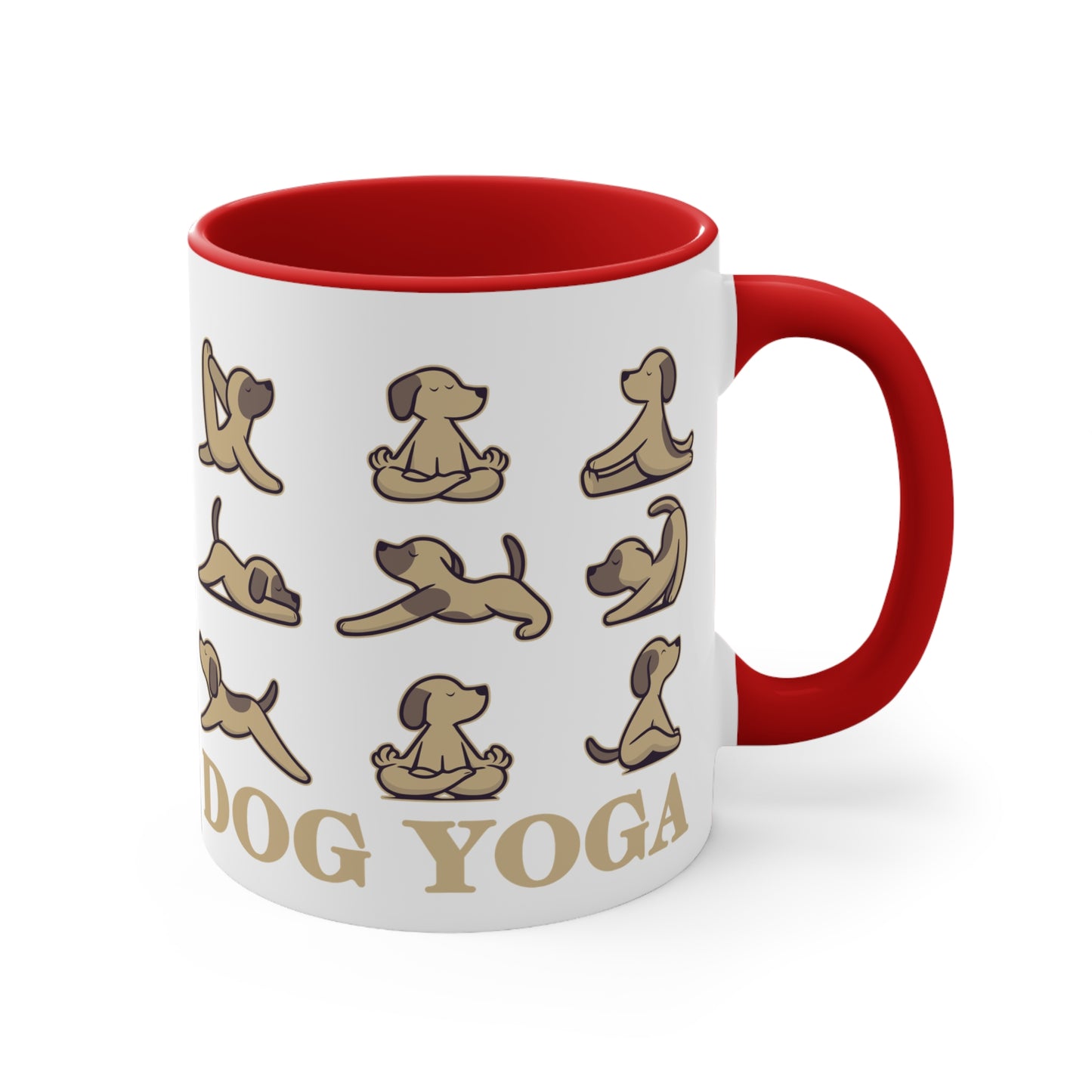 Dog Yoga Color Accent Mug 11oz - Zen Meditation Gift