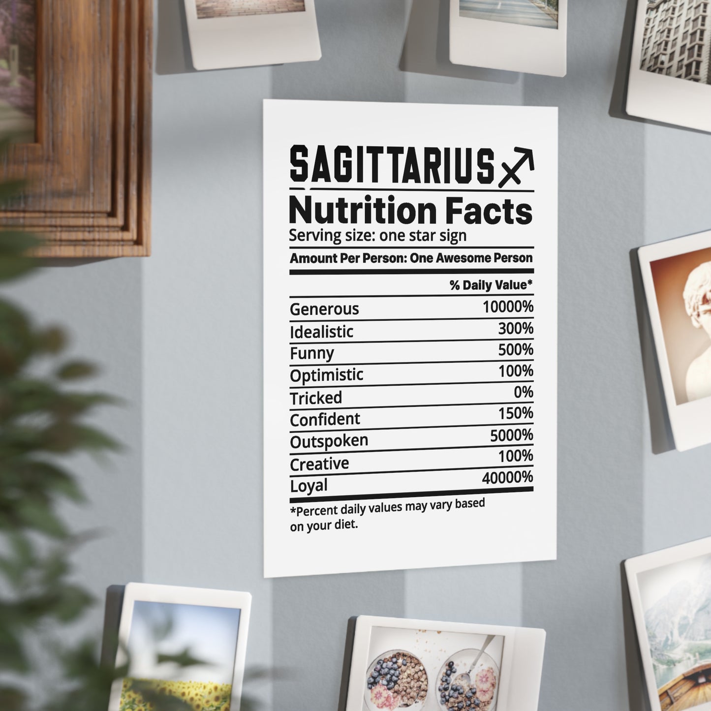 Sagittarius Nutrition Unframed Prints - white