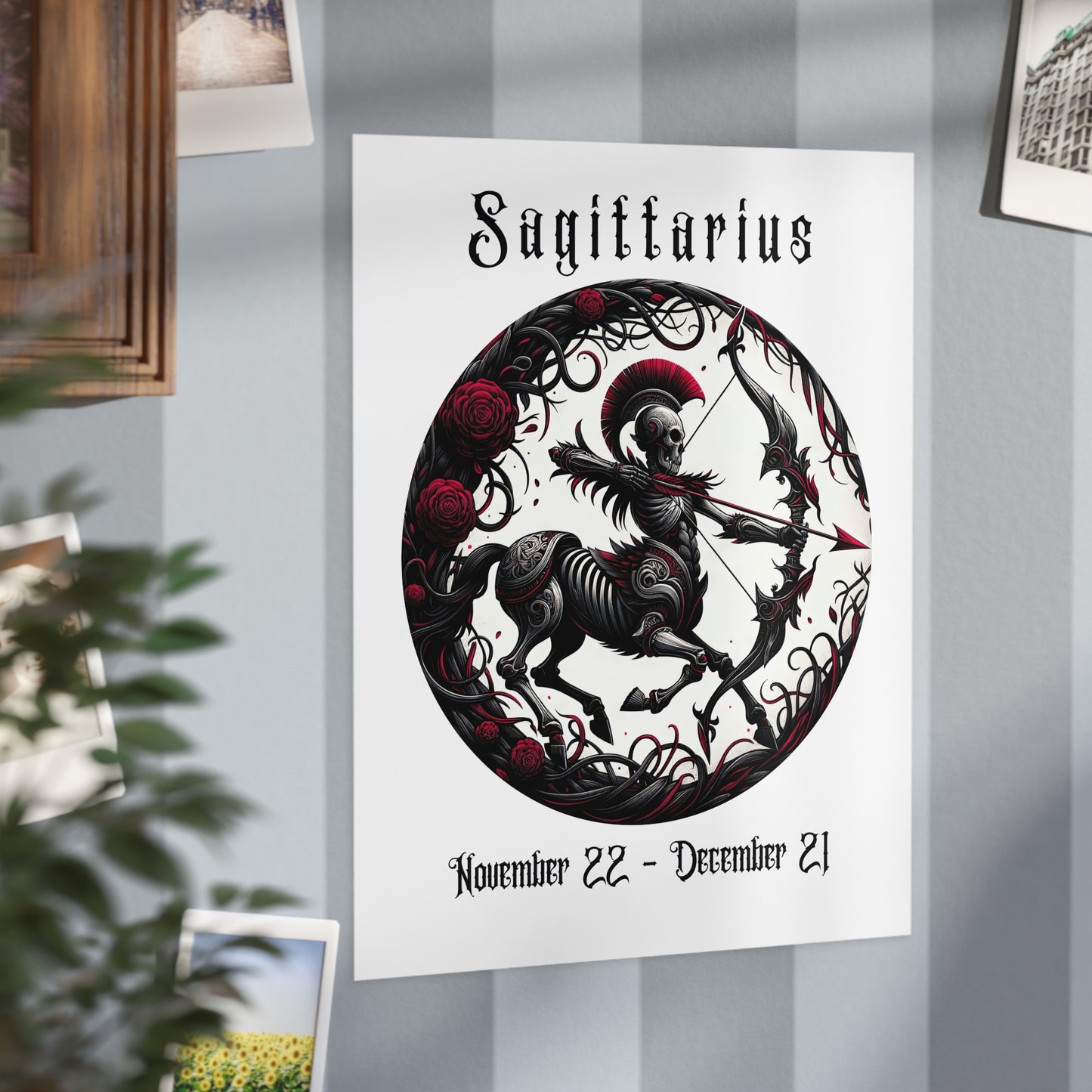 Gothic Sagittarius Unframed Prints - white