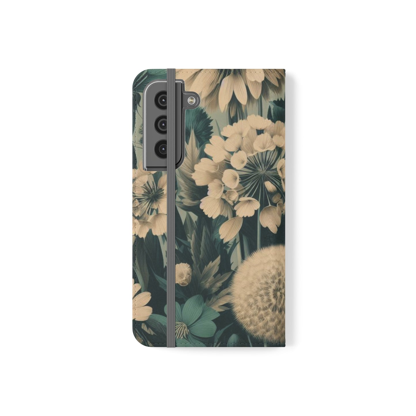 Blue & Cream Flowers Flip Cases iPhone/Samsung