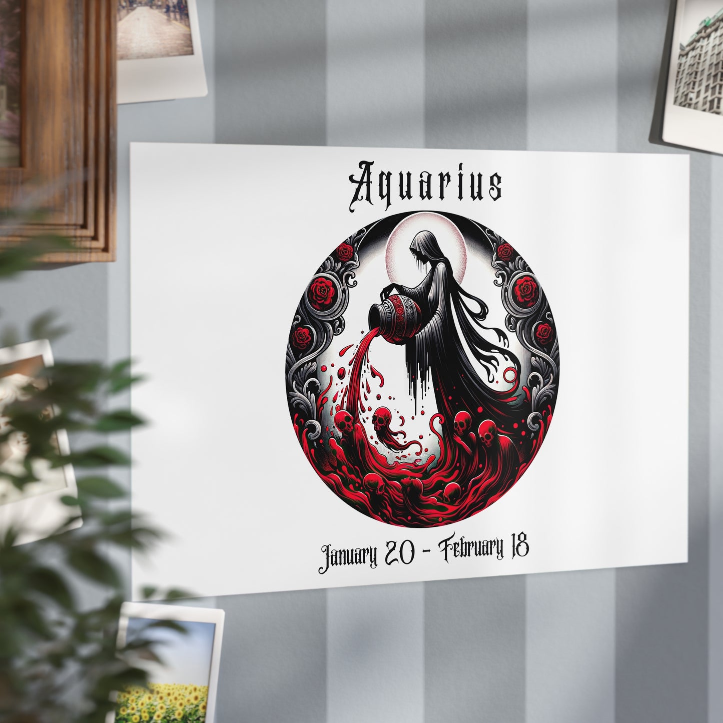 Gothic Aquarius Unframed Prints - white