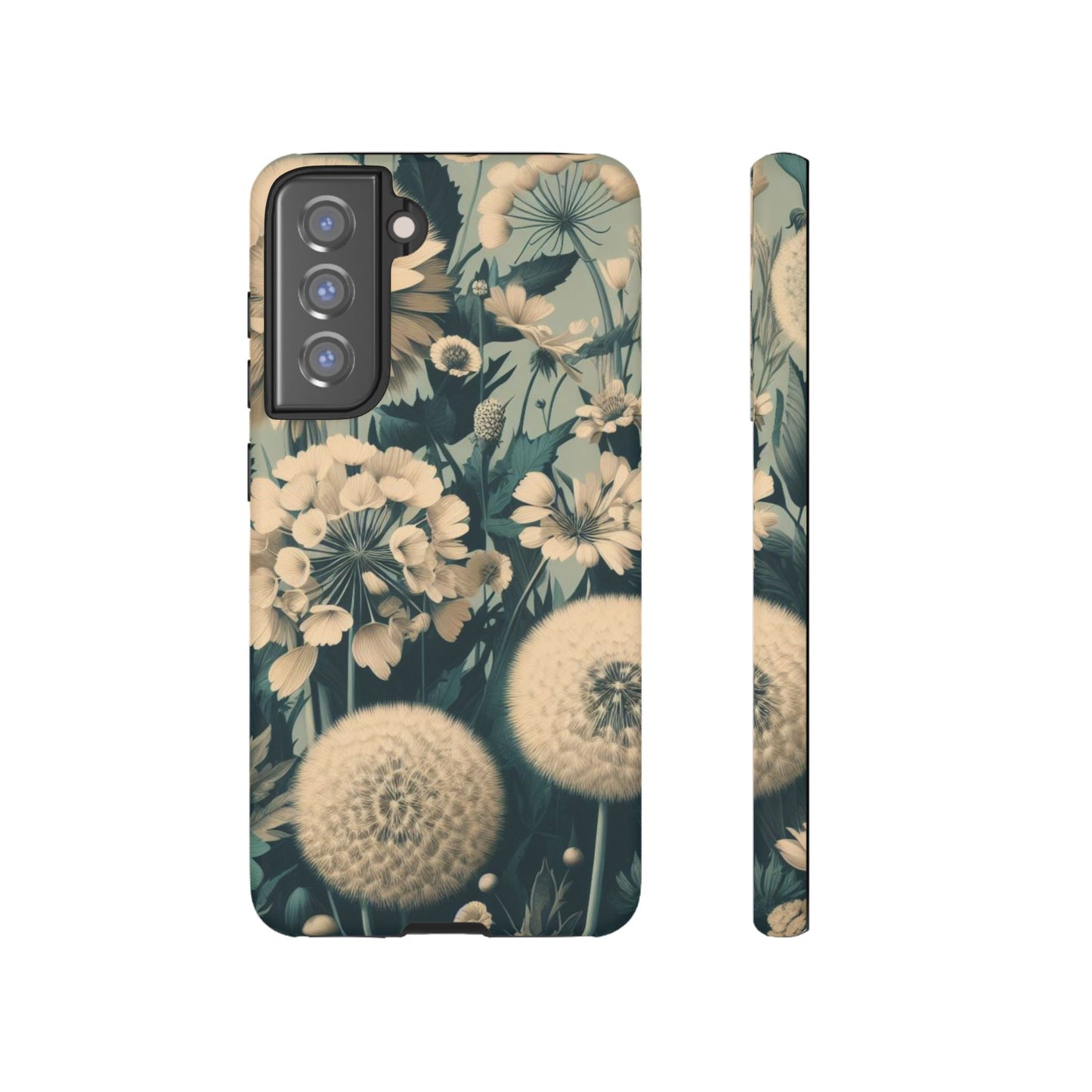 Blue & Cream Flowers Tough Cases iPhone/Google/Samsung