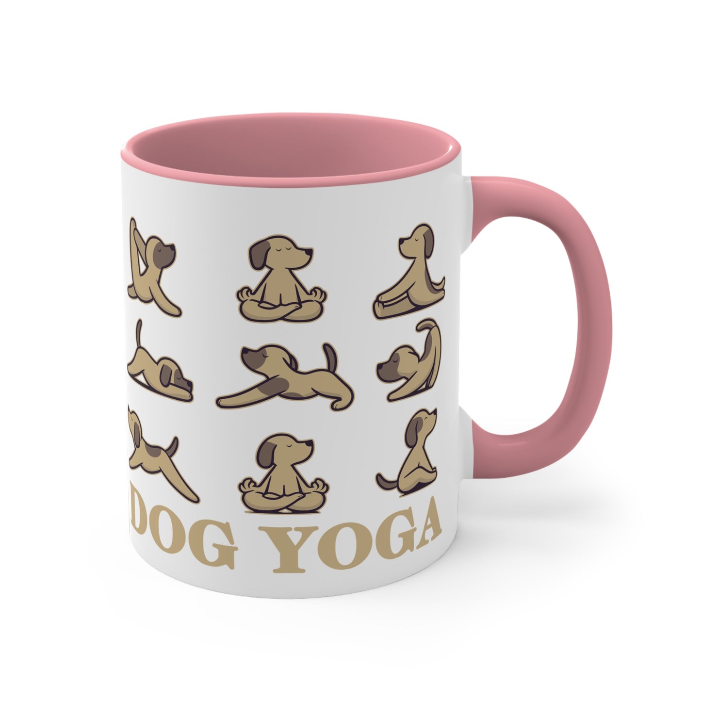 Dog Yoga Color Accent Mug 11oz - Zen Meditation Gift