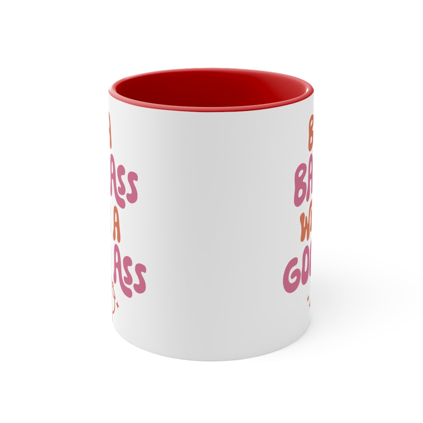 Be a Bad Ass Workout Colorful Accent Mug 11oz - For Gym Fitness Enthusiasts