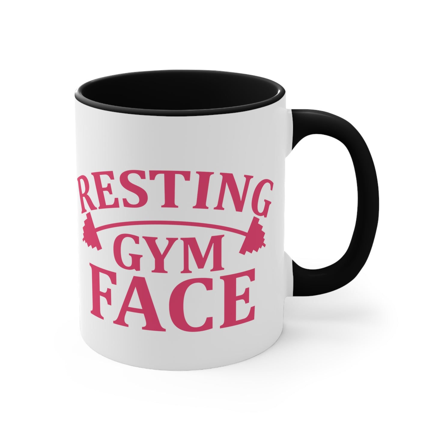 Resting Gym Face Workout Colorful Accent Mug 11oz - For Gym Fitness Enthusiasts