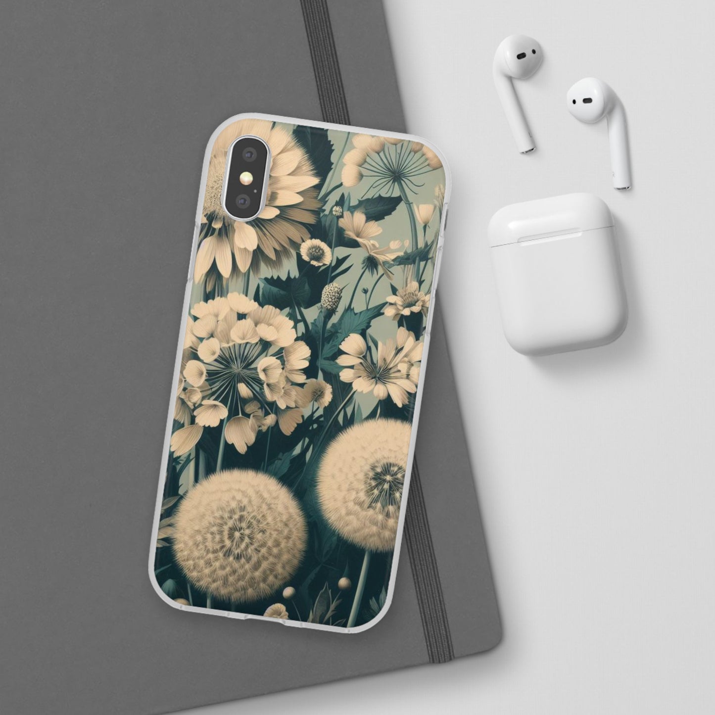 Blue & Cream Flowers Flexi Cases