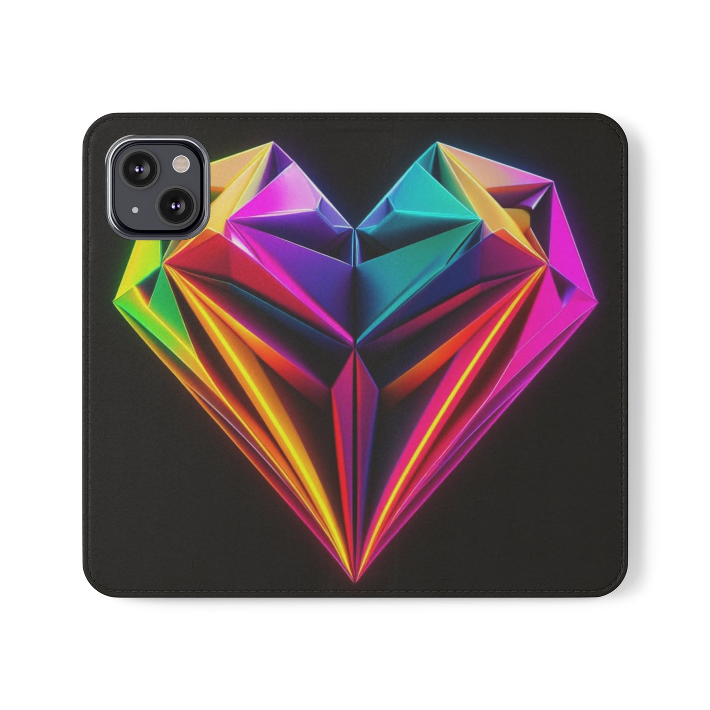 Origami Neon Heart Flip Cases - iPhone/Samsung