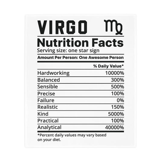 Virgo Nutrition Plush Fleece Blanket - white