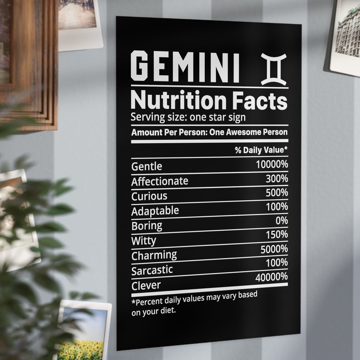 Gemini Nutrition Unframed Prints - black