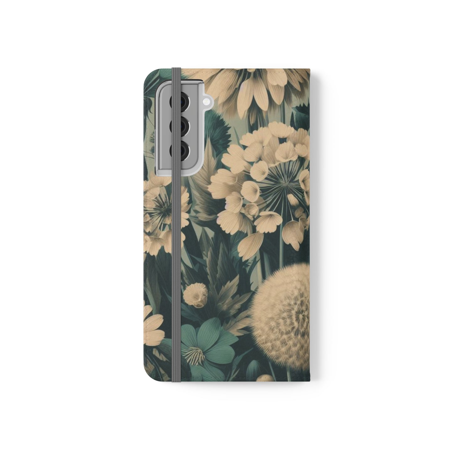 Blue & Cream Flowers Flip Cases iPhone/Samsung