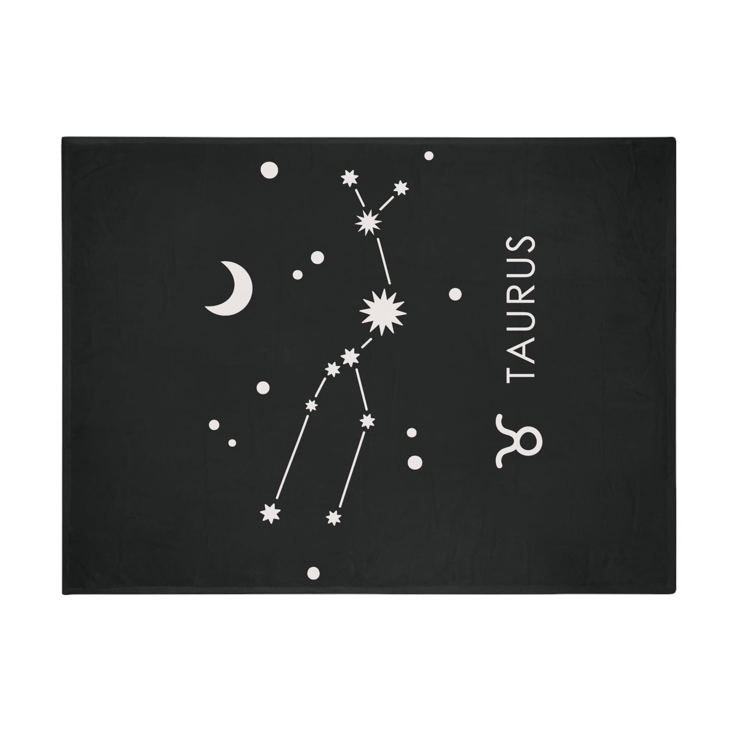 Taurus Star Map Plush Fleece Blanket - black