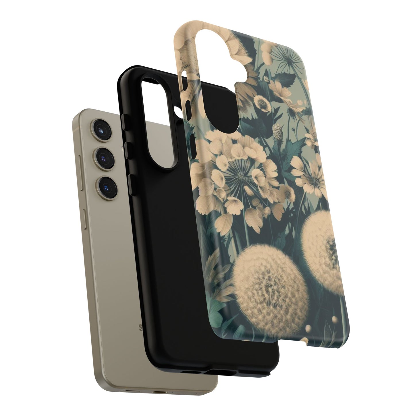 Blue & Cream Flowers Tough Cases iPhone/Google/Samsung