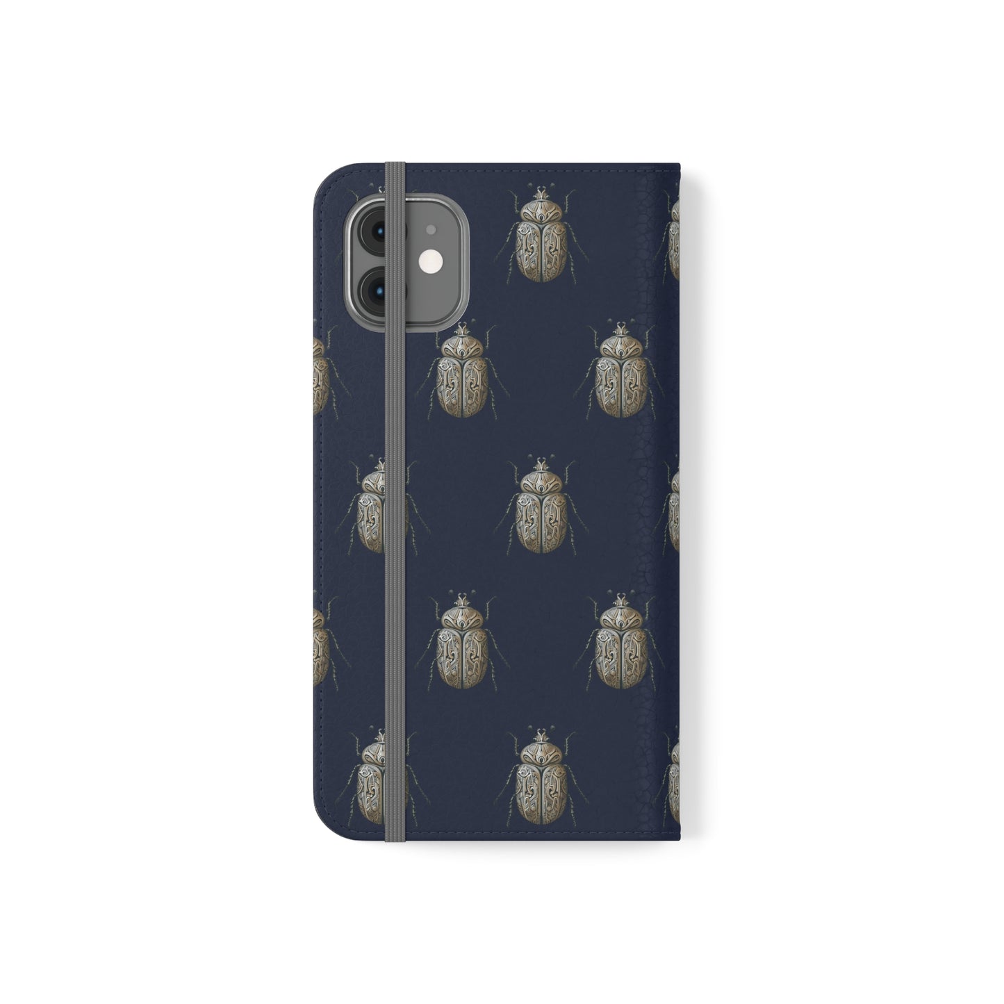 Carved Beetle Flip Cases for iPhone/Samsung - navy