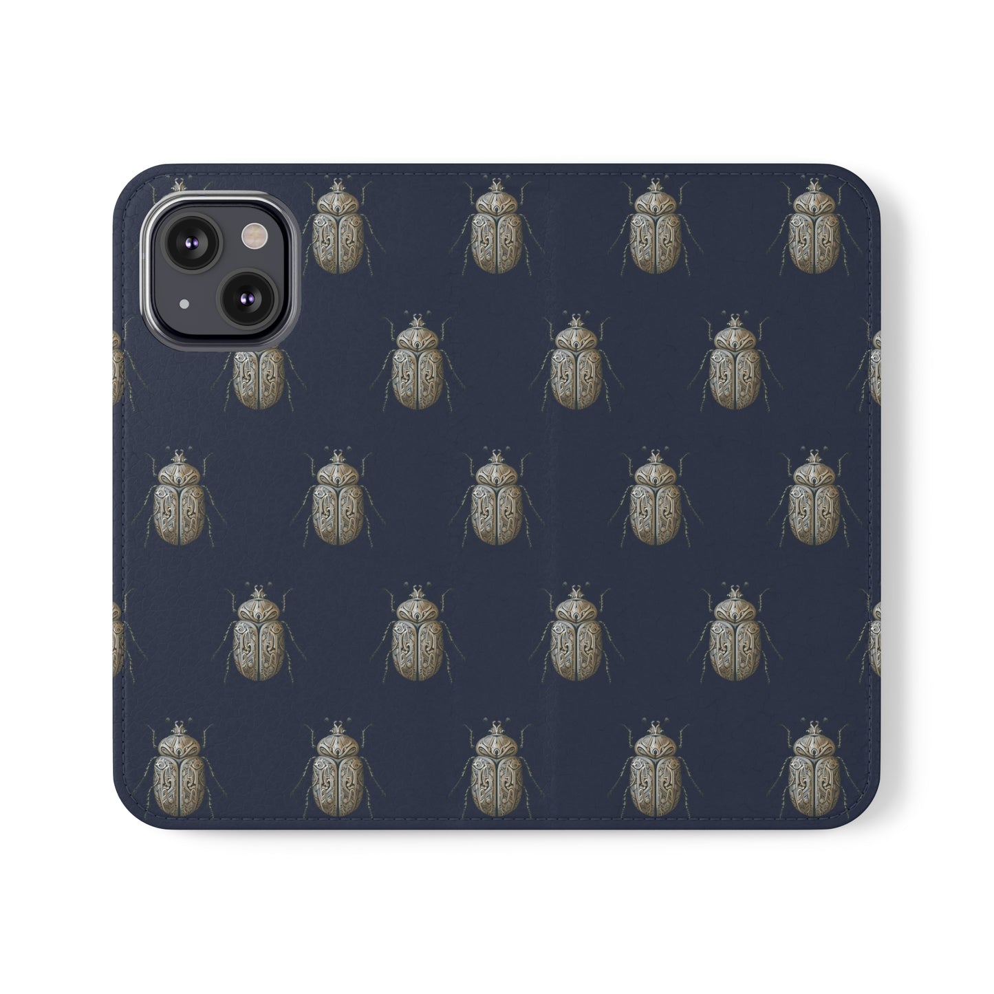 Carved Beetle Flip Cases for iPhone/Samsung - navy