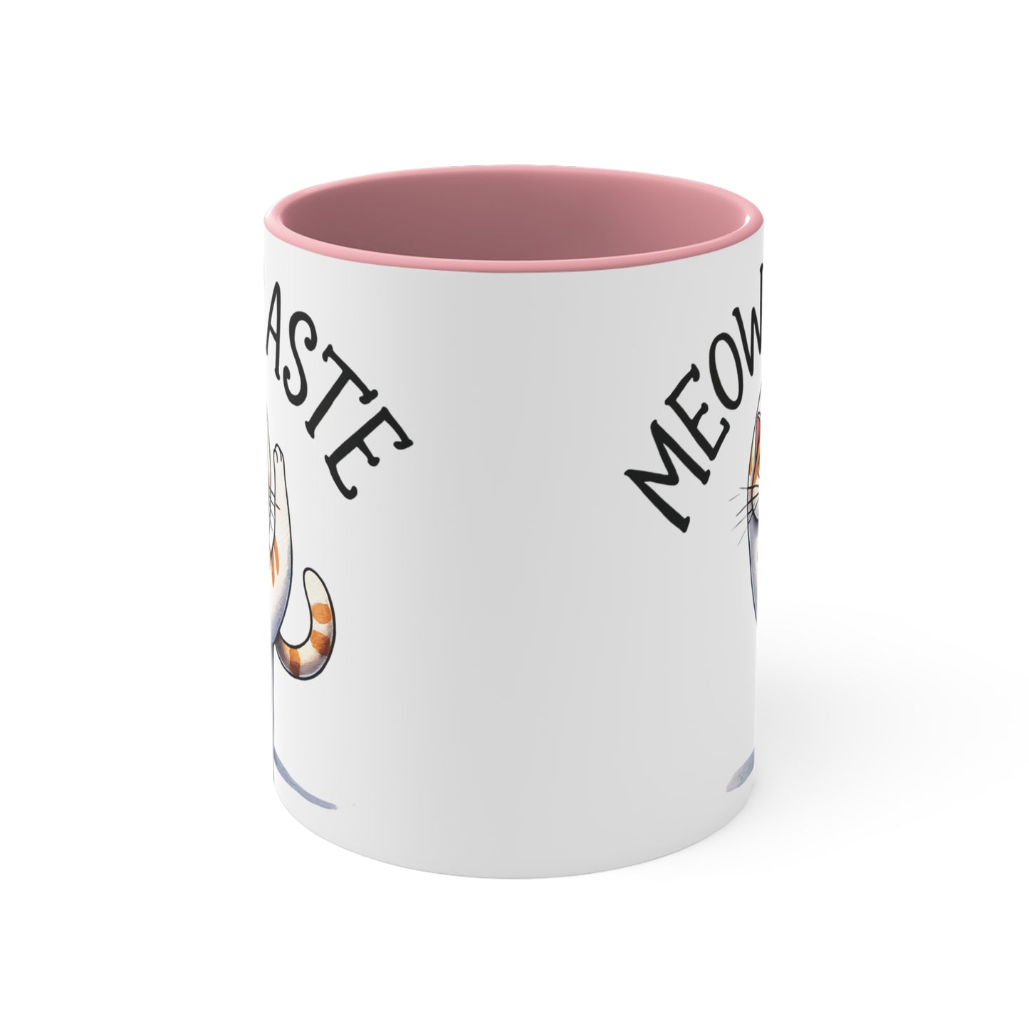 Meow Maste Color Accent Mug 11oz - Zen Meditation Gift