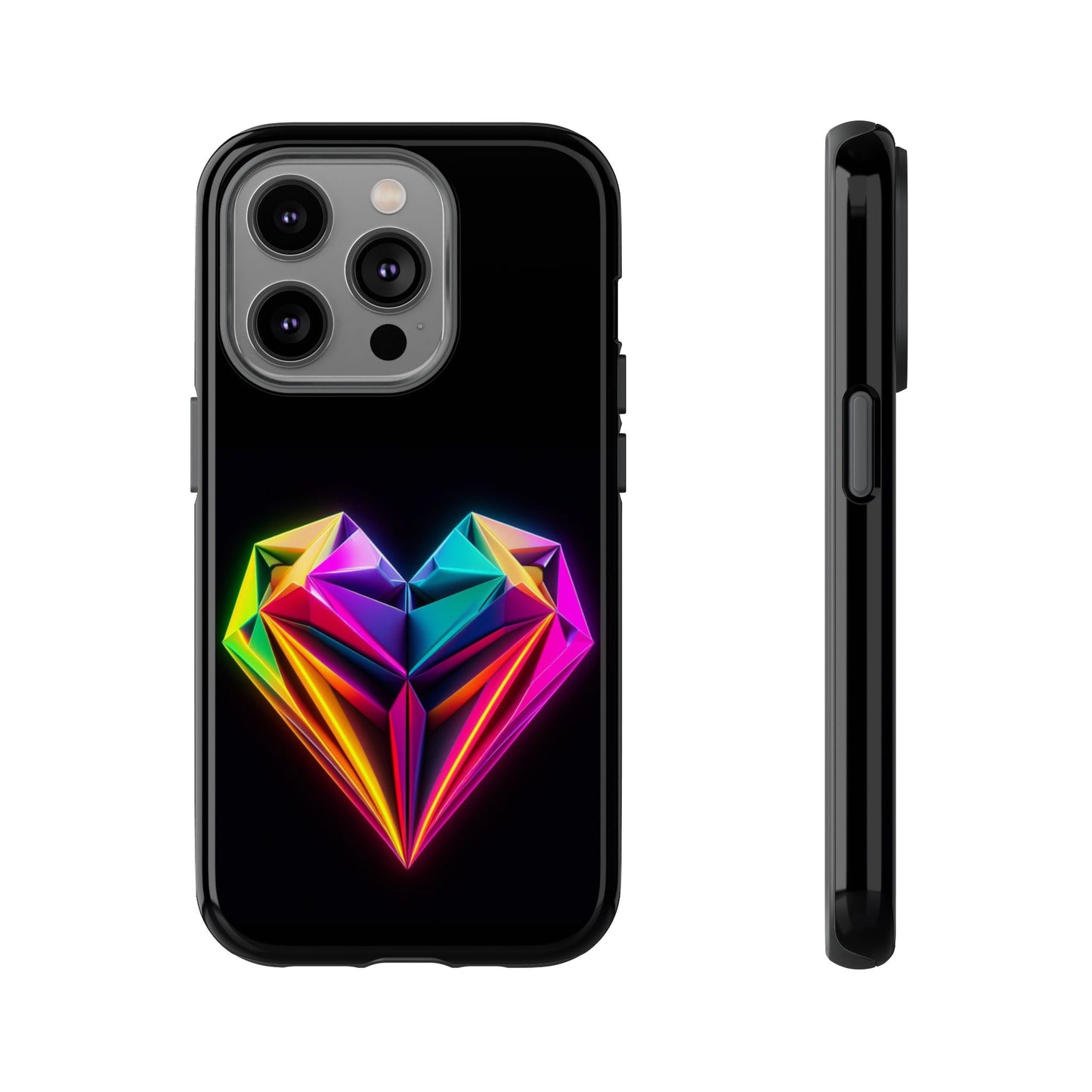 Origami Neon Heart Tough Cases iPhone/Google/Samsung