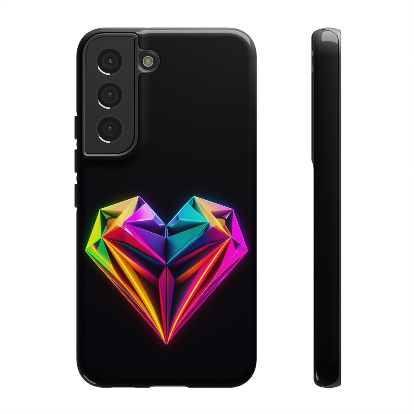 Origami Neon Heart Tough Cases iPhone/Google/Samsung