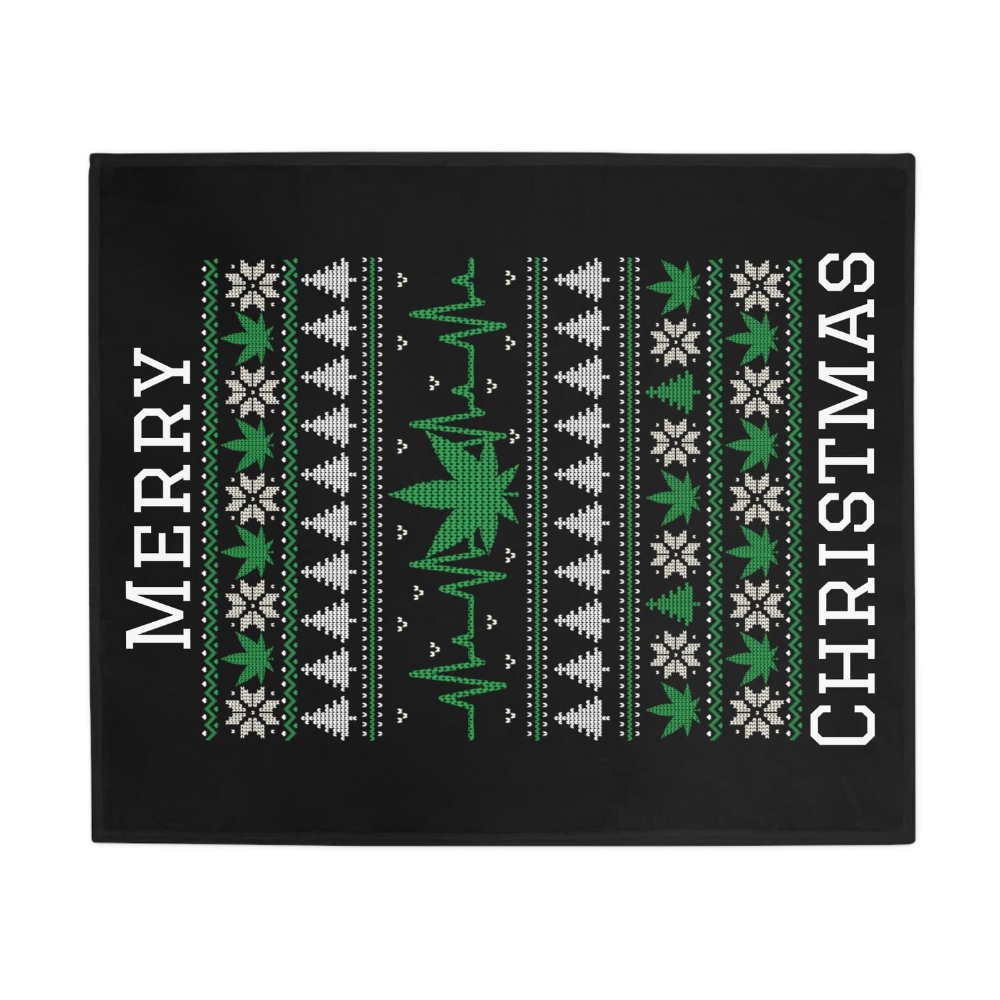 Ugly Christmas Sweater - Weed Plush Fleece Blanket