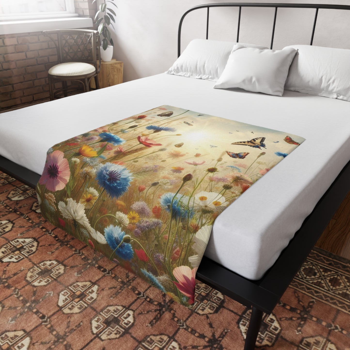 Wild Flowers #3 Plush Fleece Blanket