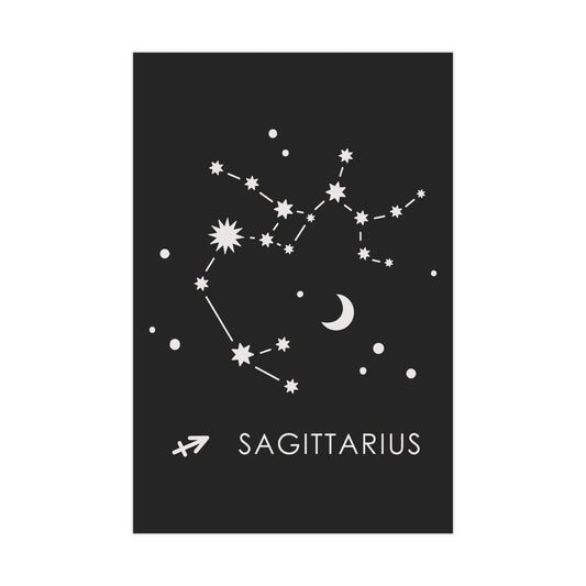 Sagittarius Starmap Unframed Prints - black