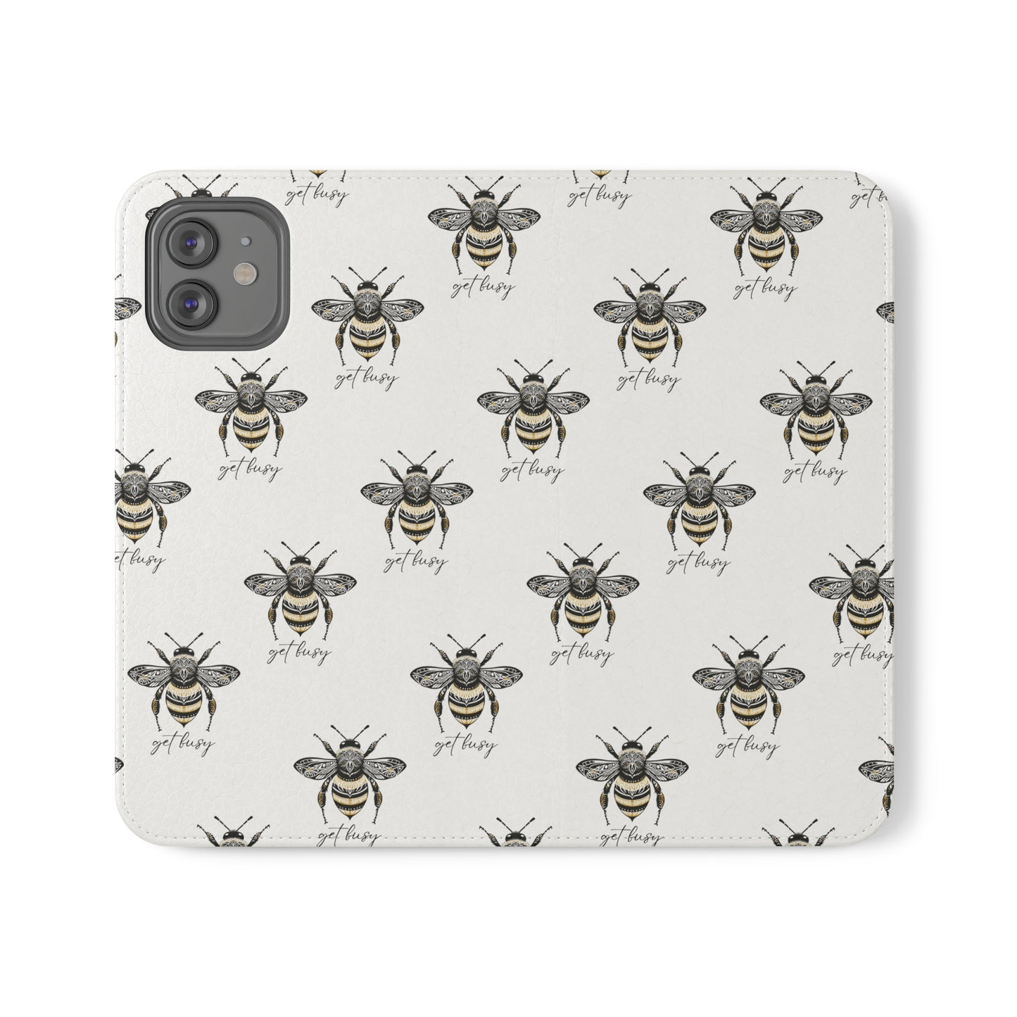 Get Busy Bee Flip Cases for iPhone/Samsung - white