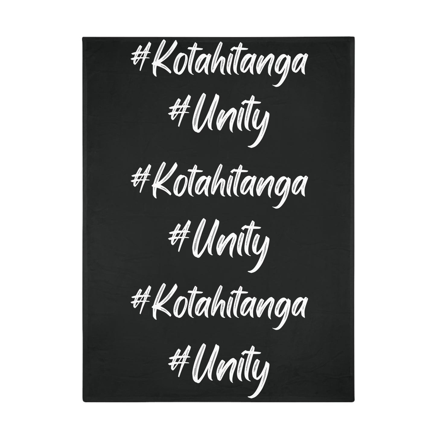 #Kotahitanga #Unity Plush Fleece Blanket - black