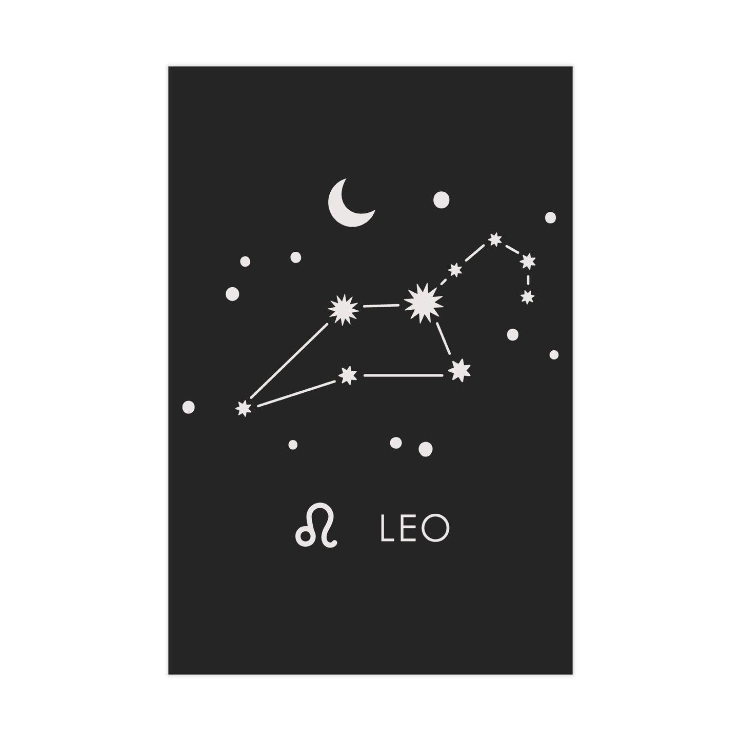 Leo Starmap Unframed Prints - black