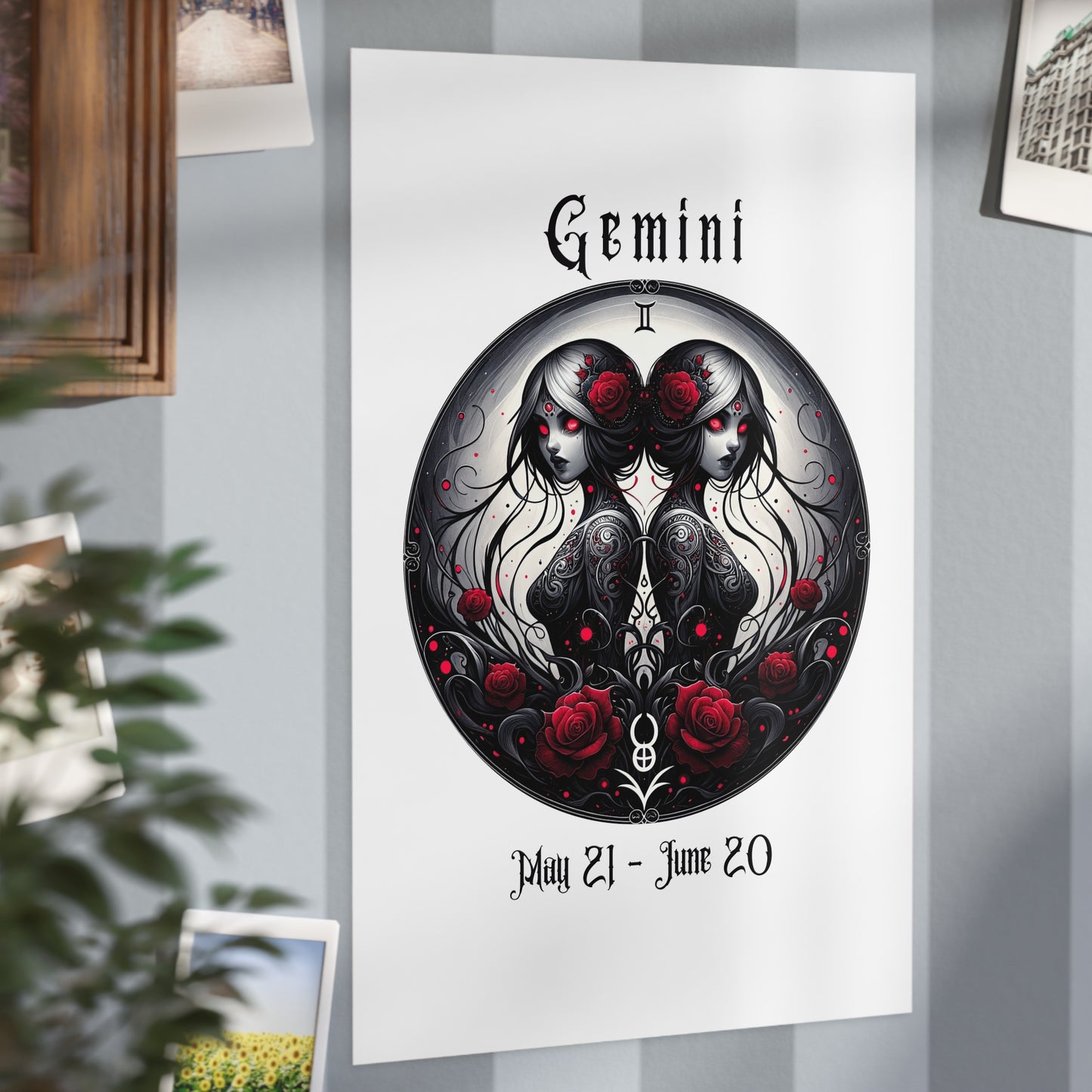 Gothic Gemini Unframed Prints - white