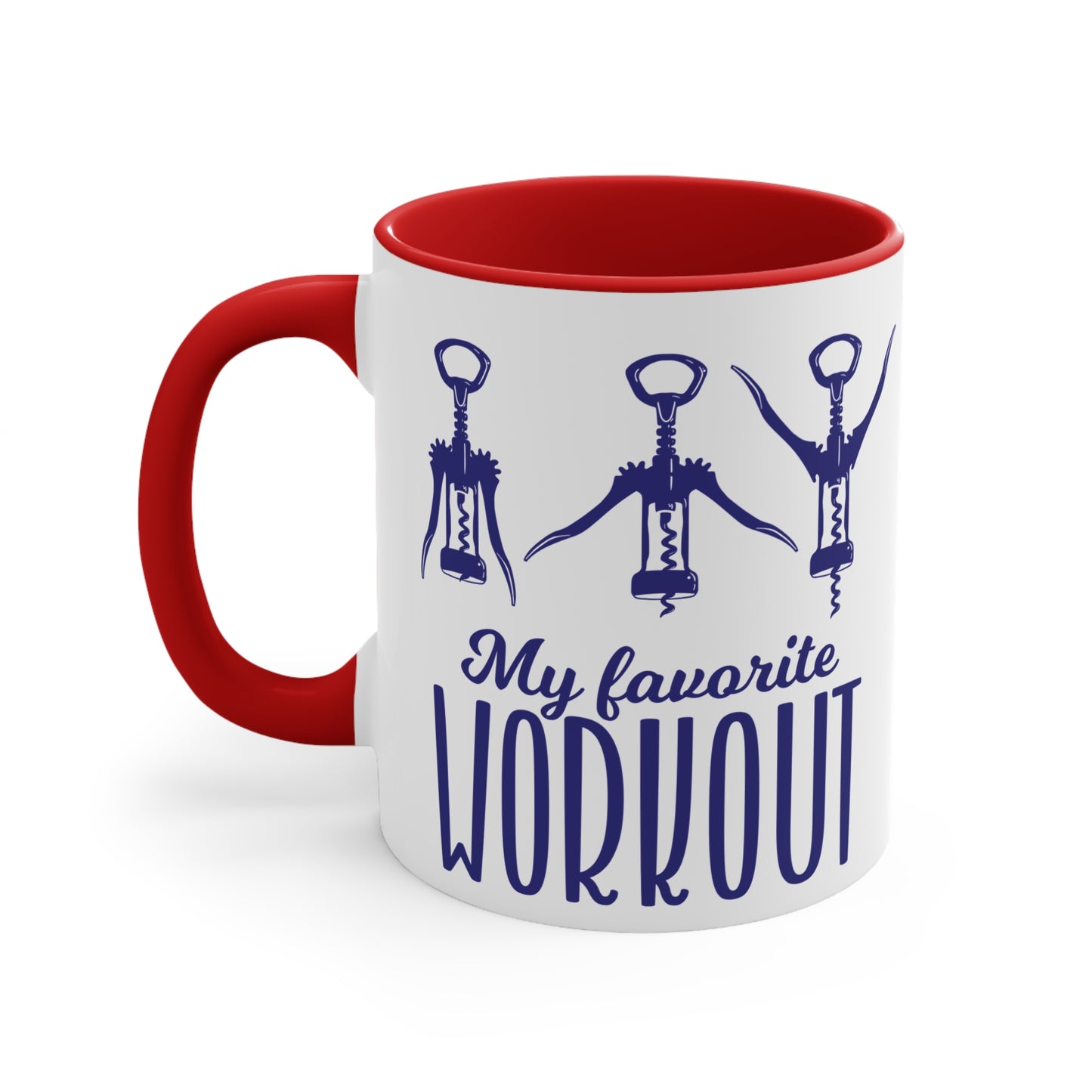 My Favourite Workout Colorful Accent Mug 11oz - For Gym Fitness Enthusiasts