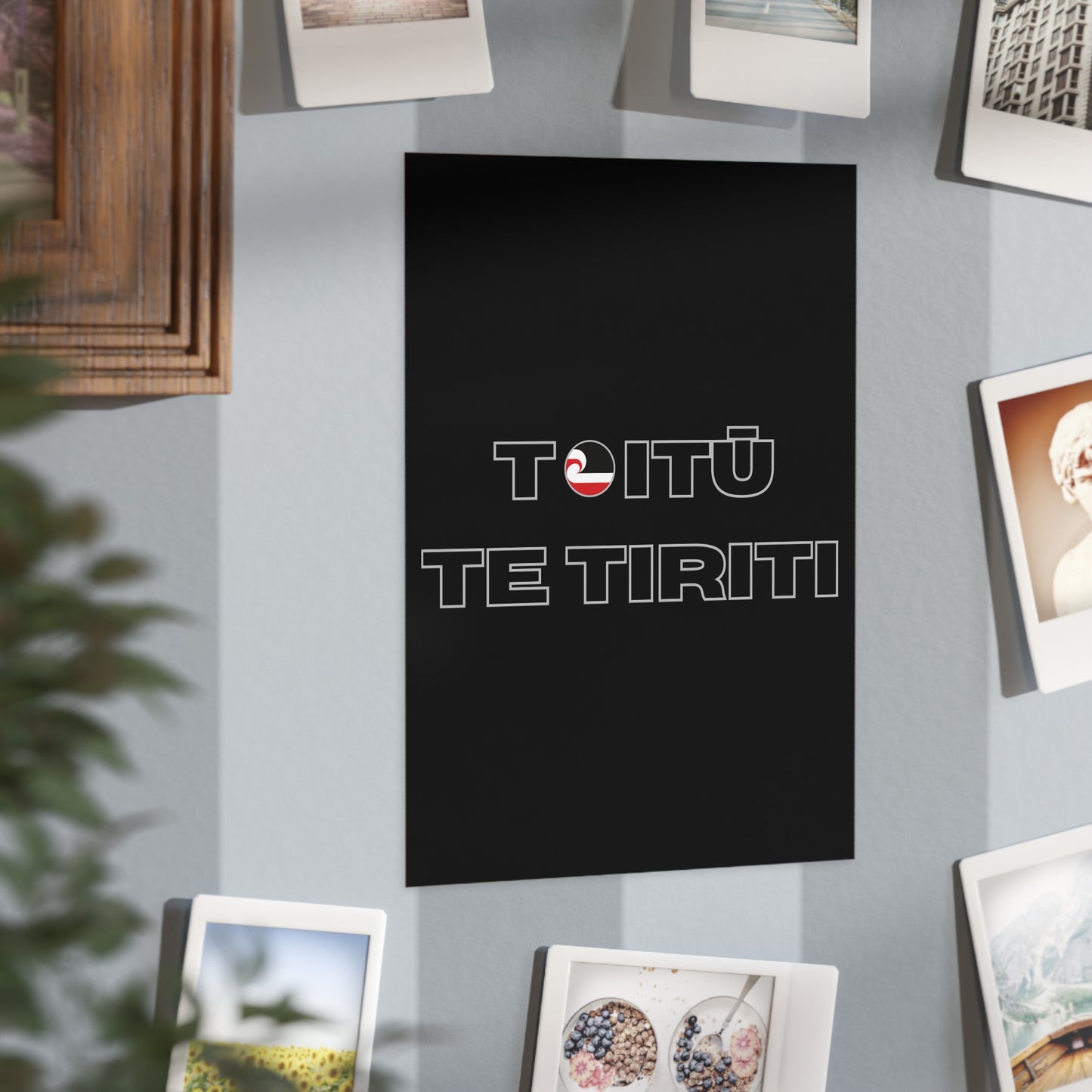 Toitū Te Tiriti Unframed Prints - black