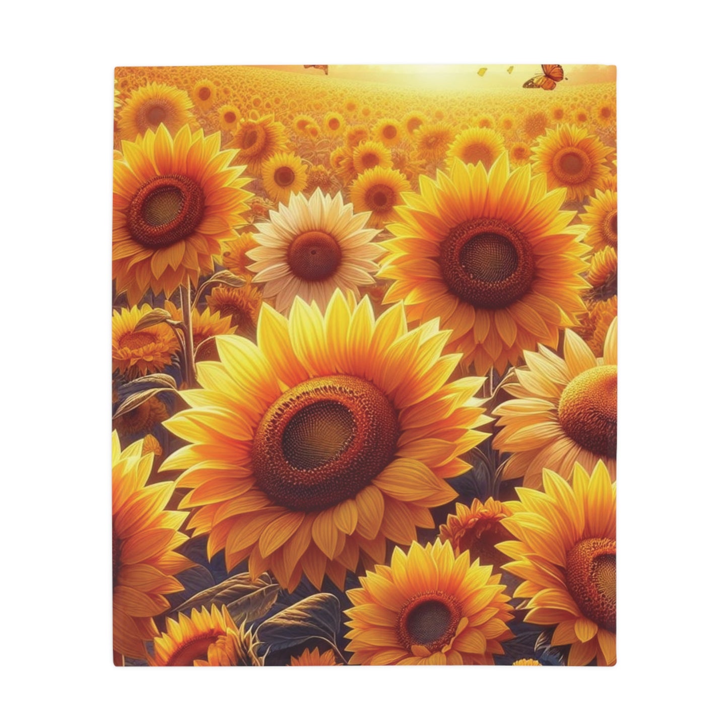 Sunflowers Plush Fleece Blanket