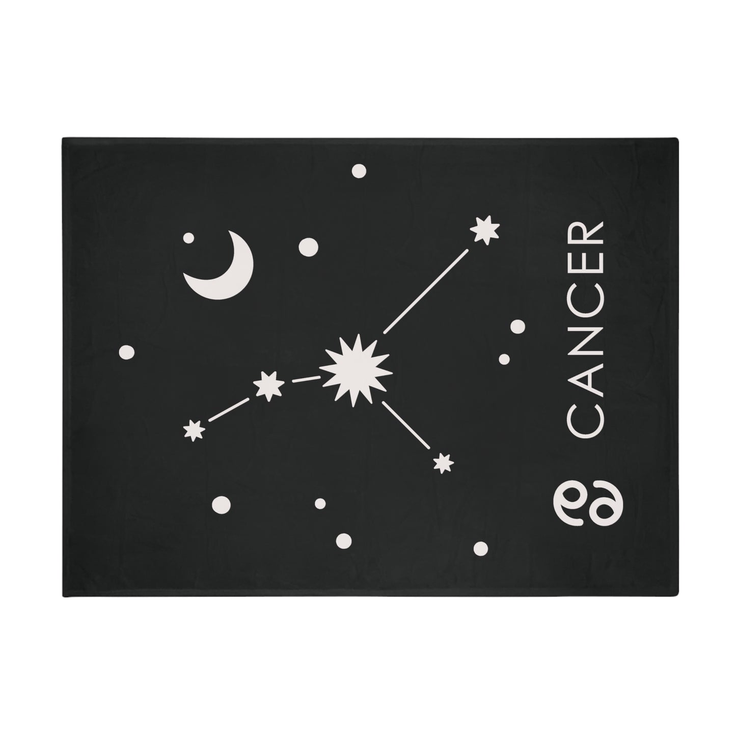 Cancer Star Map Plush Fleece Blanket - black