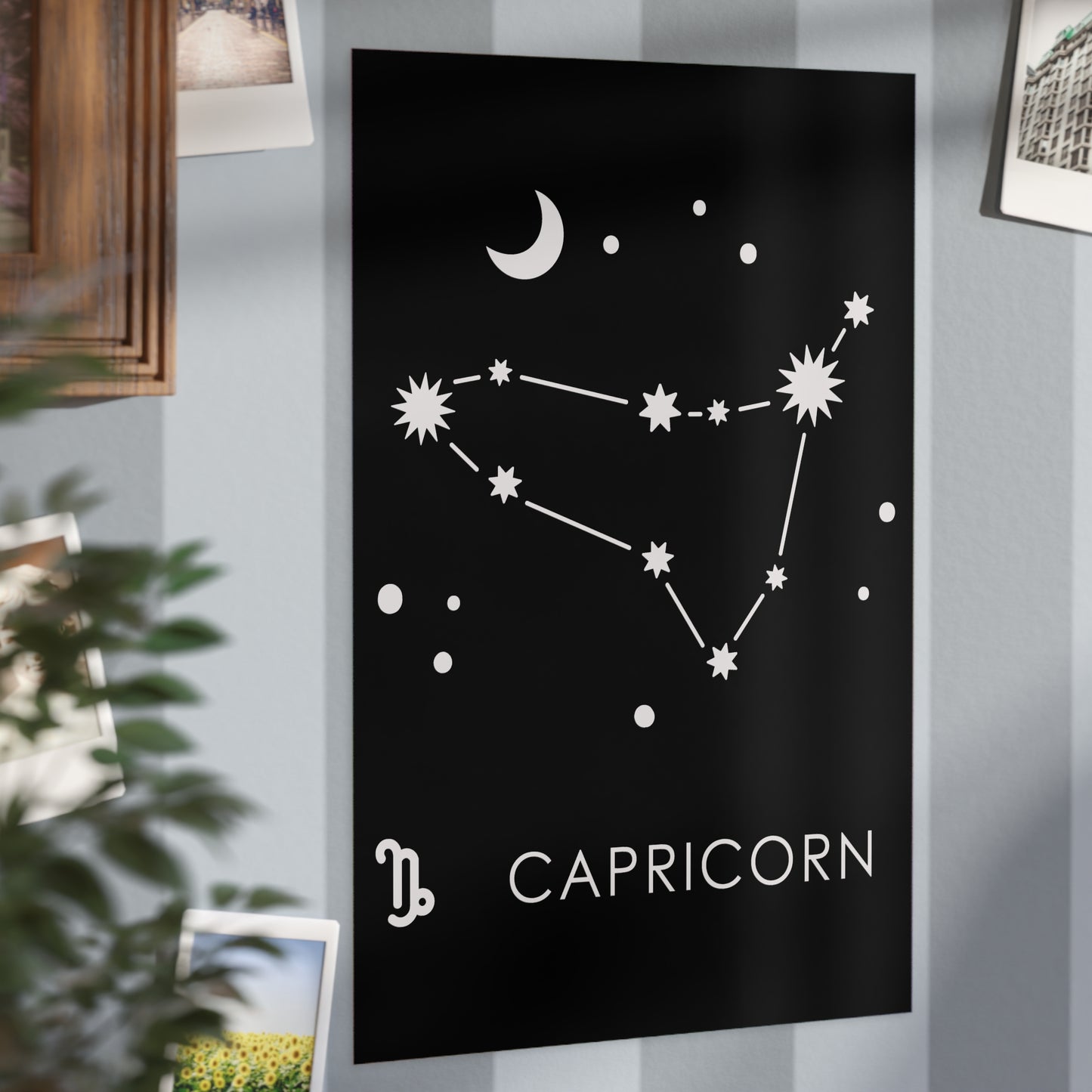 Capricorn Starmap Unframed Prints - black