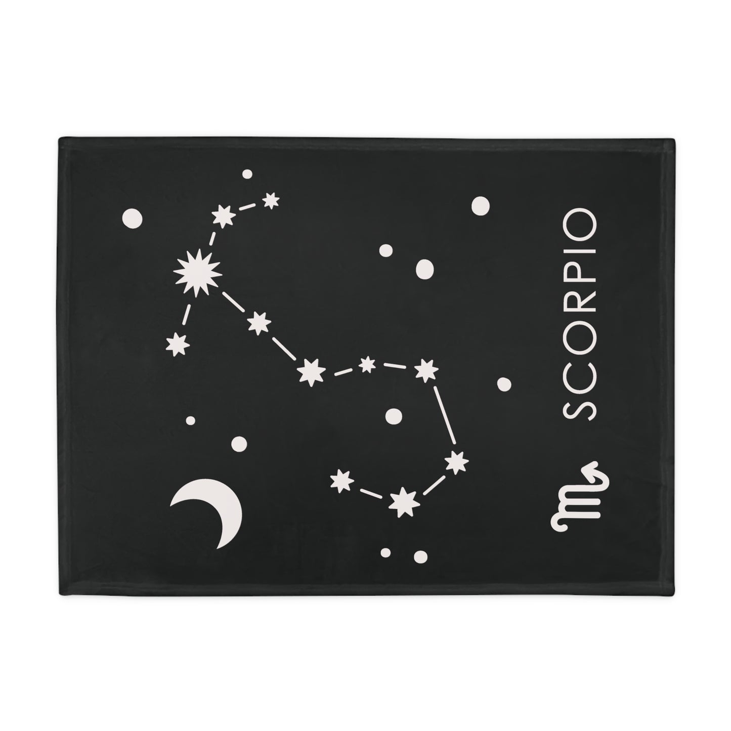 Scorpio Star Map Plush Fleece Blanket - black