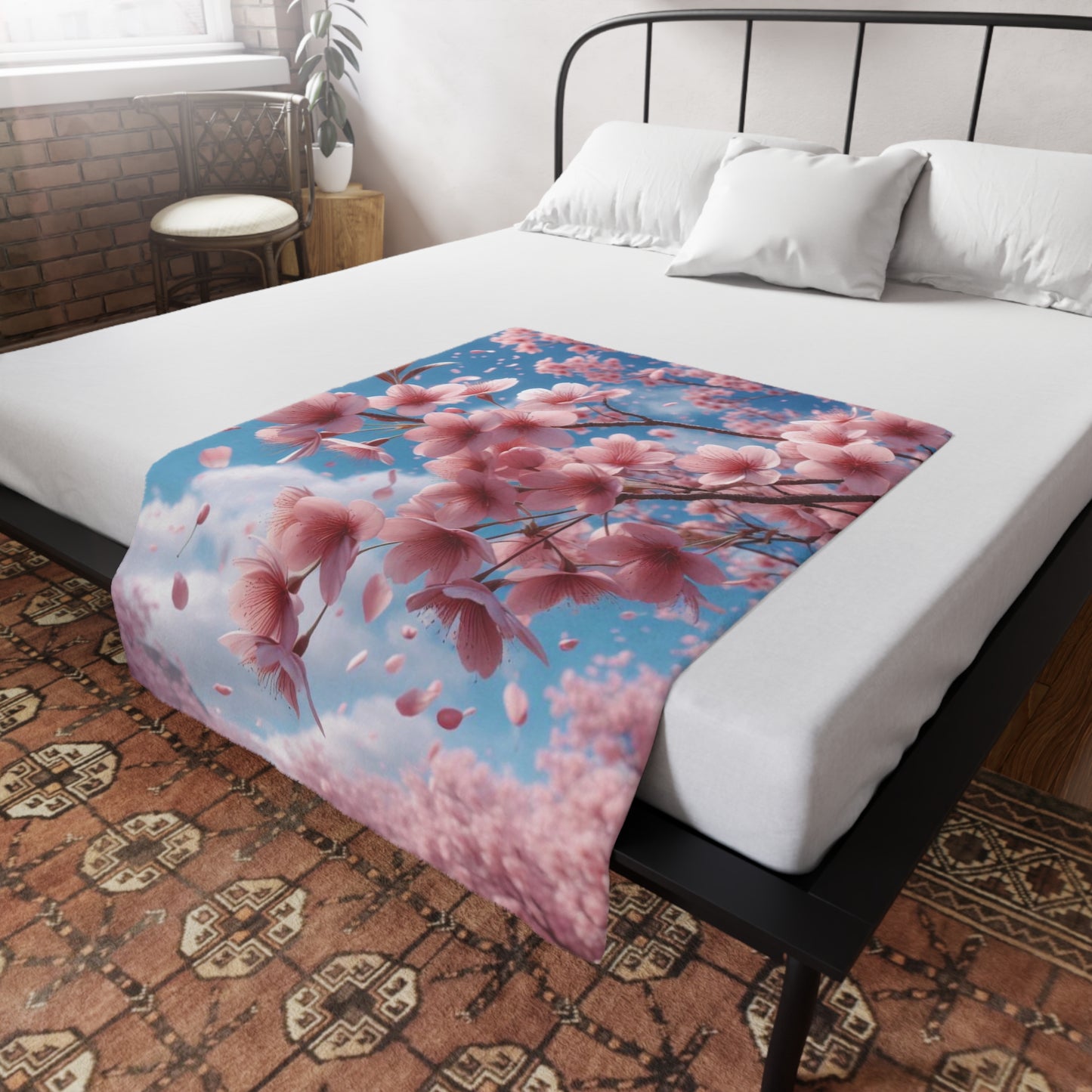 Cherry Blossom #2 Plush Fleece Blanket