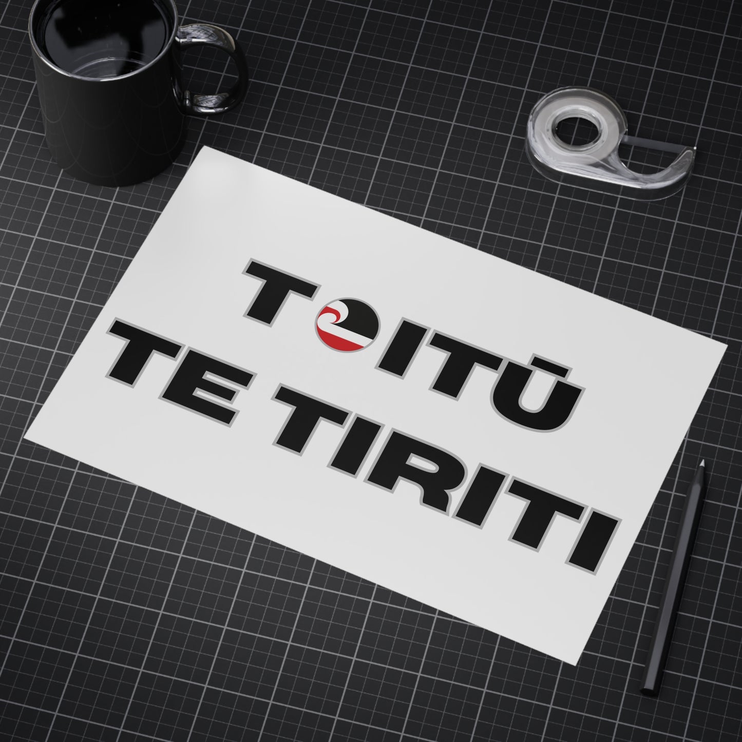 Toitū Te Tiriti Unframed Prints - white