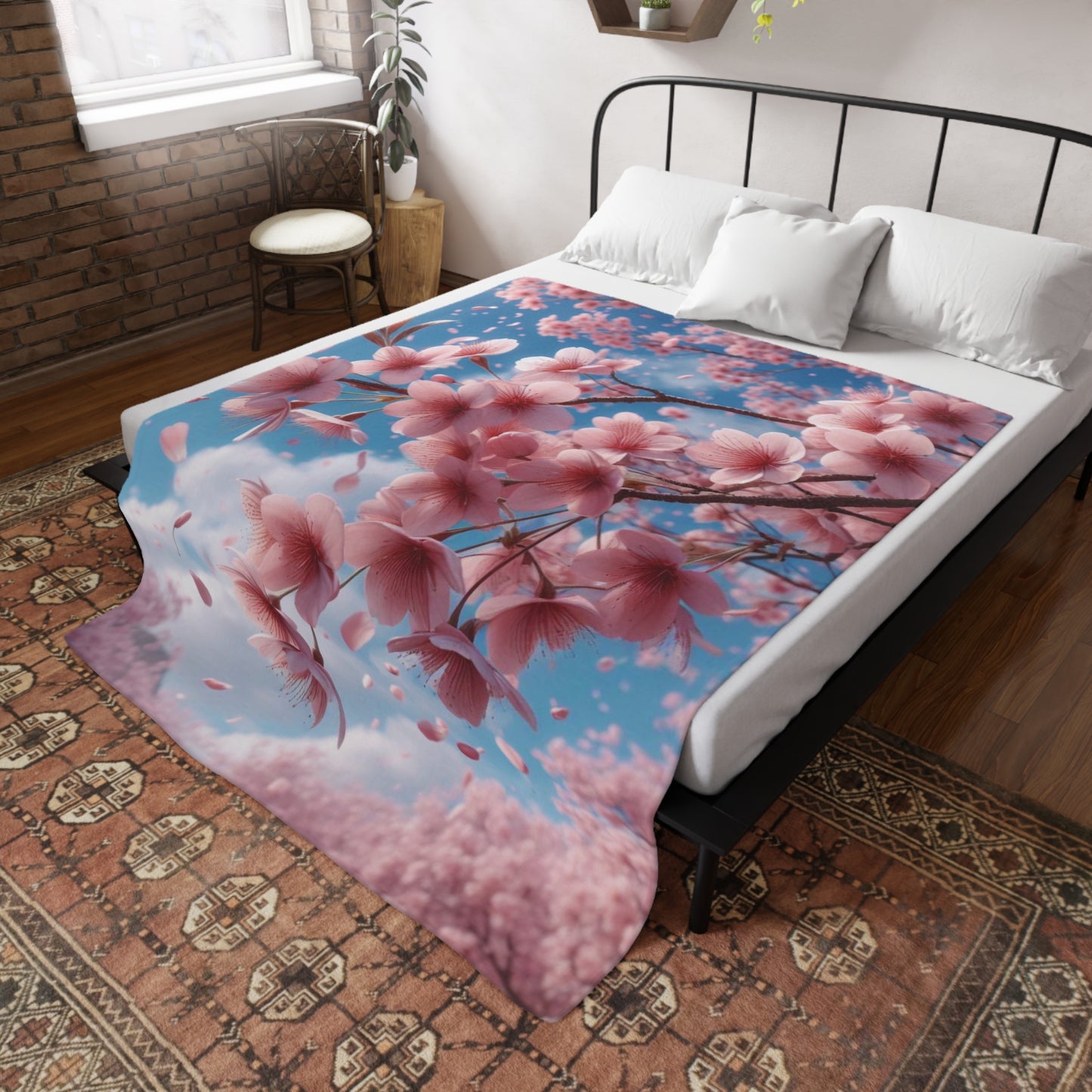 Cherry Blossom #2 Plush Fleece Blanket