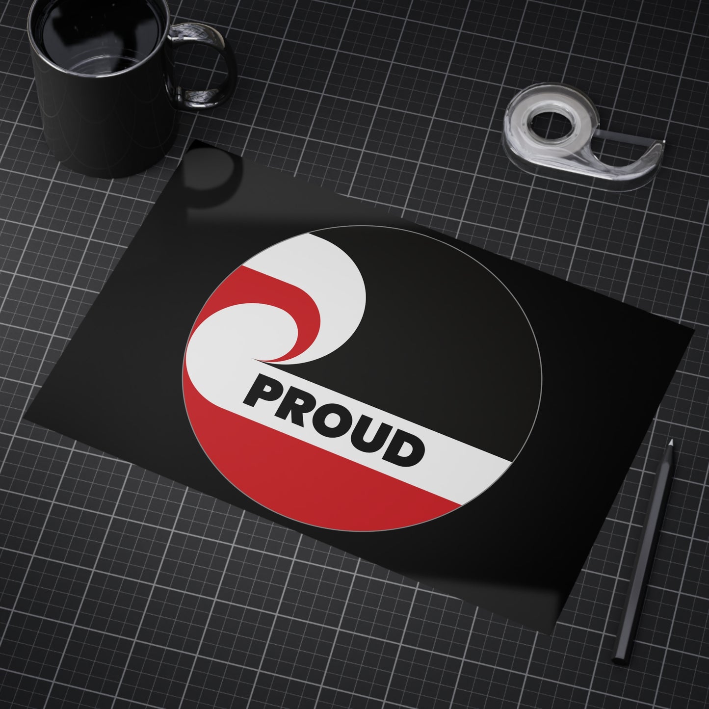 PROUD (circle) Unframed Prints - black