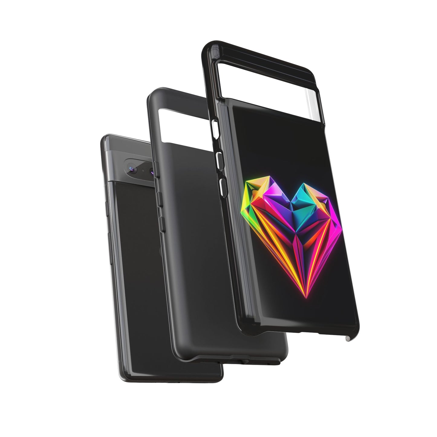 Origami Neon Heart Tough Cases iPhone/Google/Samsung