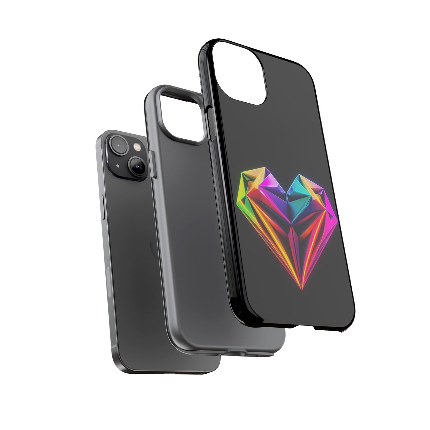 Origami Neon Heart Tough Cases iPhone/Google/Samsung