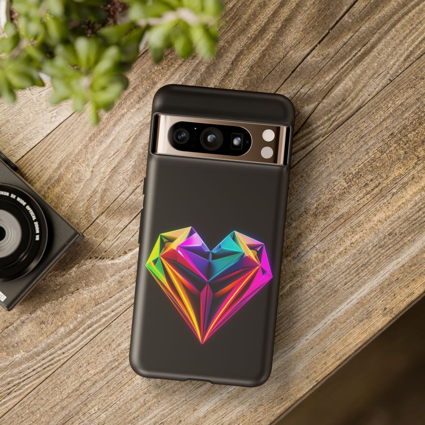 Origami Neon Heart Tough Cases iPhone/Google/Samsung