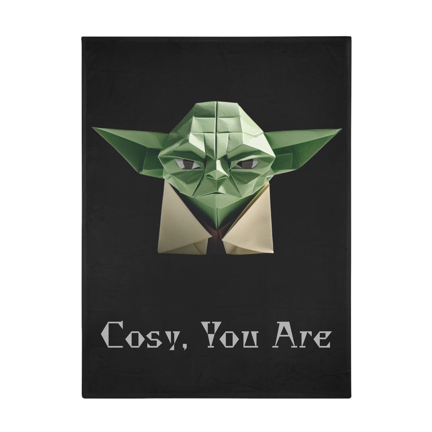 Origami Yoda Plush Fleece Blanket - Black