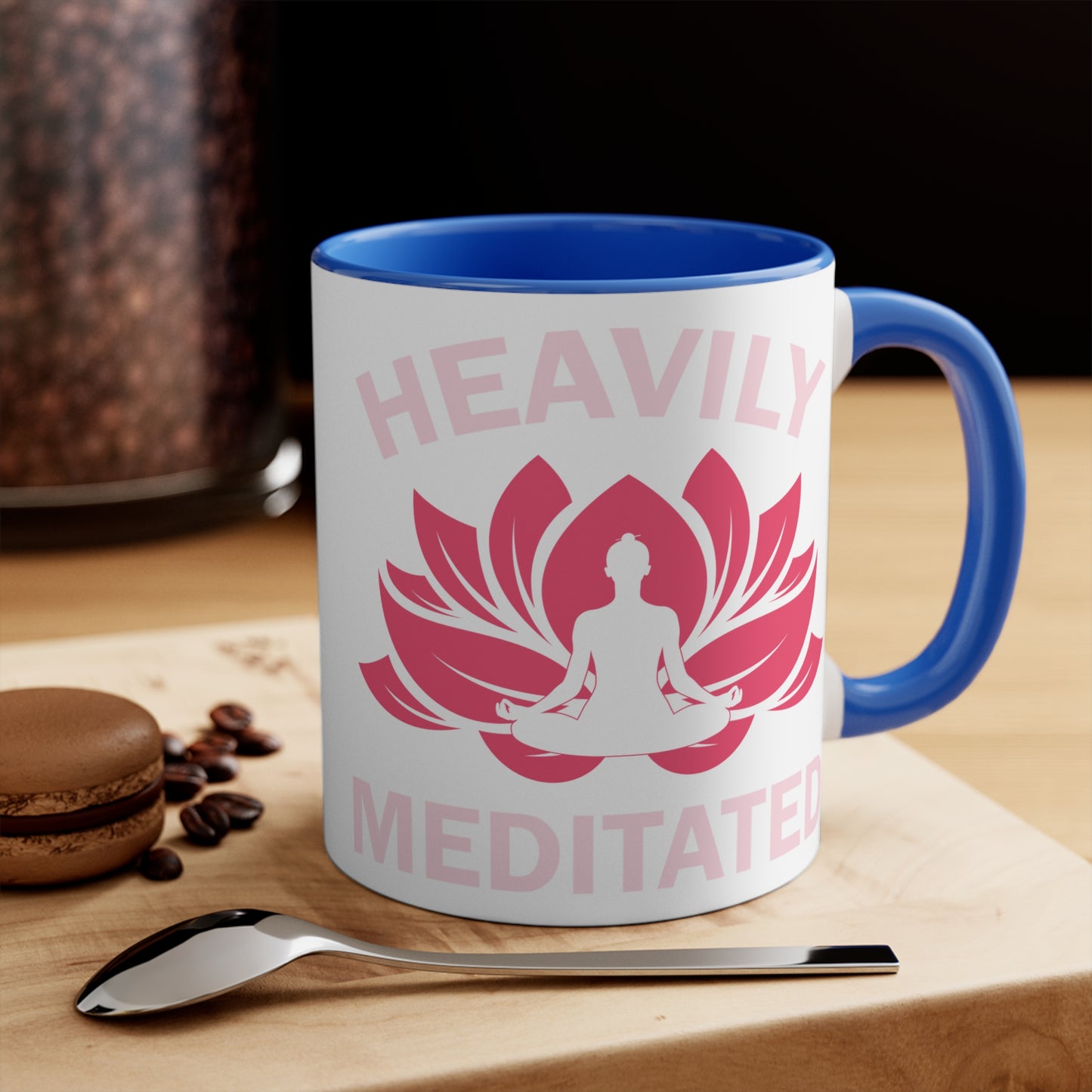 Heavily Meditated Color Accent Mug 11oz - Zen Meditation Gift